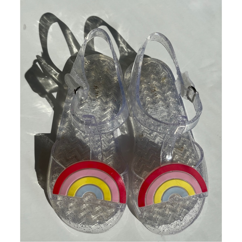 Rainbow Glitter Jelly Sandals
